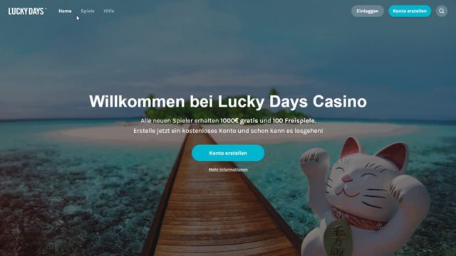lucky-days-casino Semua pemain baru mendapatkan € 1000 gratis dan 100 putaran gratis.